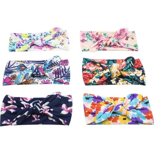Print 1Pcs Kids Hair Band Cloth Boho Style Newborn Toddler Headband Baby Headdress Elastic For Baby Girl Girl Bow Knot