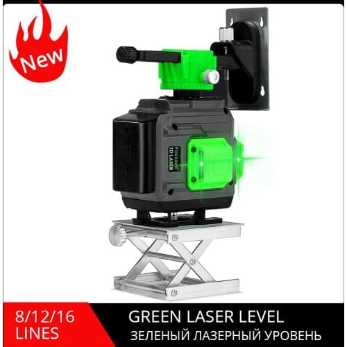 Laser Level 8/12/16 Lines Self-leveling Digital Lithium Battery Green Laser Level Adjustable Light Source Line Thickness