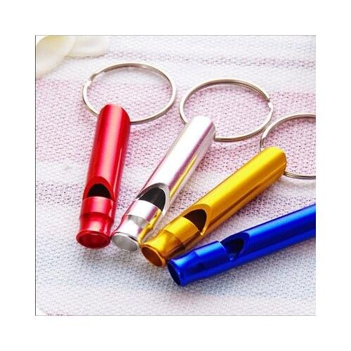 Outdoor Whistles Training Whistle Multifunctional Aluminum Emergency Survival Whistle Keychain for Camping Hiking