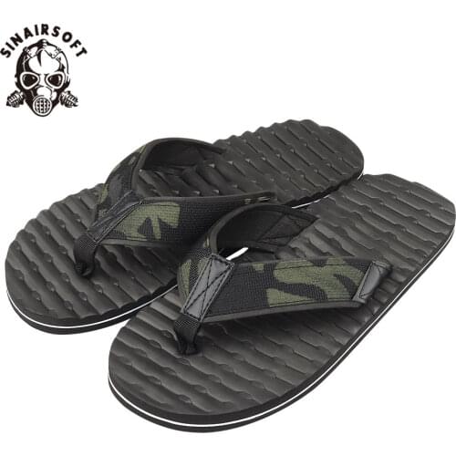 SINAIRSOFT Tactical Camouflage Flip Beach Flops Slipper Camouflage Airsoft Sandals Men Women Anti-Skid EVA Webbing Slippers