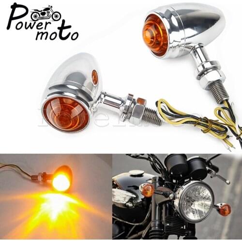 Universal Motorcycle 10mm Aluminum LED Bullet Turn Signals Indicators Light Blinker for Harley Honda Cruiser Chopper Cafe Racer