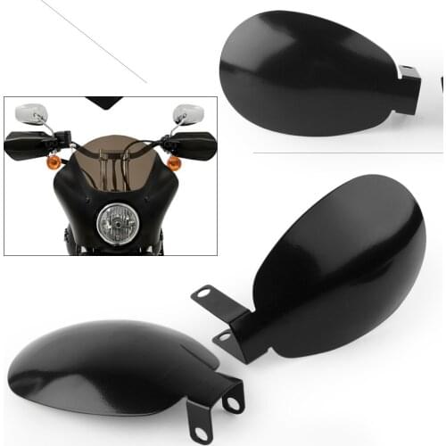 Universal Motorcycle Coffin Cut Hand Guards Oval For Harley Honda Suzuki Kawasaki Yamaha Black Stainless steel 2PCS