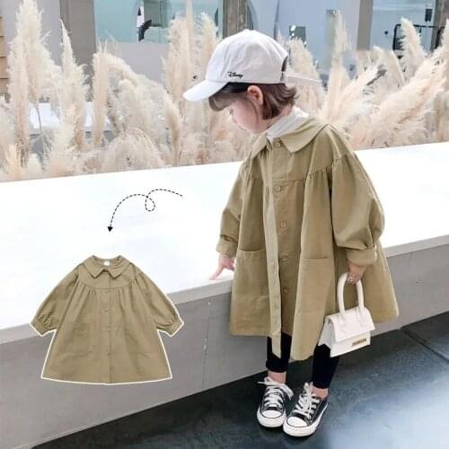 Girls' windbreaker jackets baby childrens kids girls autumn British style spring childrens cotton tops fashion coats P4 192
