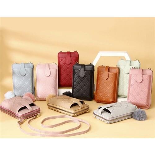 Women Wallet Mobile Phone Purse Small Shoulder Bag Multifunction Handbag Money Wallets Clutch Card Holders Organizer Storage