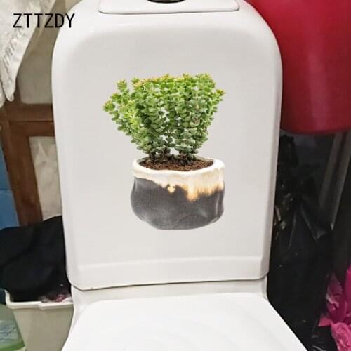 ZTTZDY 17.6×22.3CM Money String Sedum Plant Home Wall Sticker Modern Decor Toilet WC Accessories T6-0274