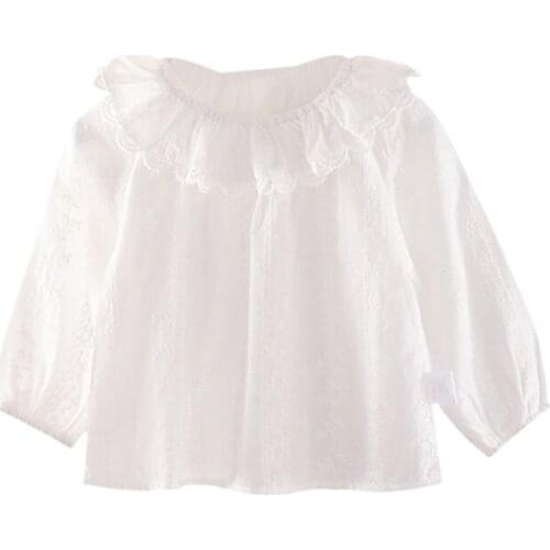 1 2020 Spring Solid Cotton Clothes Baby Girls Shirt Toddler Newborn Kids Long Sleeve Blouse Shirt Underwear Clothing