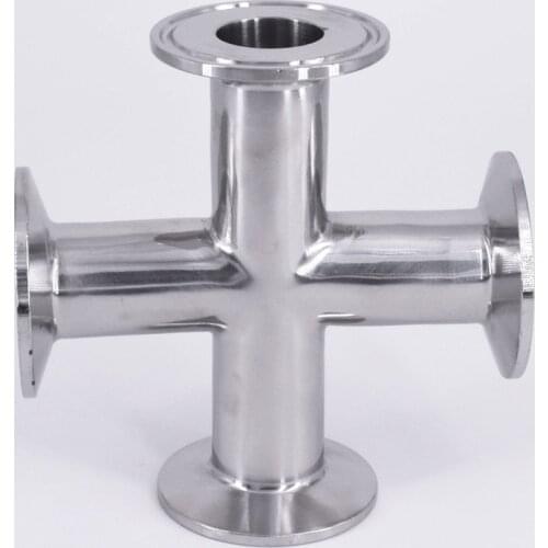 1" 25mm Pipe OD x 1.5" Tri Clamp Cross 4 Ways Splitter SUS 304 Stainless Sanitary Fitting Homebrew Beer Wine