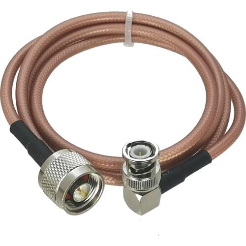 1Pcs RG142 N Male Plug to BNC Male Plug Connector Right angle RF Jumper pigtail Cable 6inch~10M