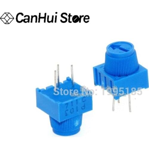 10Pcs/50Pcs 3386P-1-103 3386P-1-503 10K 50K OHM Trimpot potentiometer with Knob TRIMMER 0.5W, 1/2W Top Adjustme