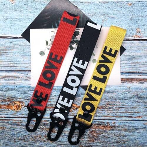 10pcs/lot Wrist Strap Hand Lanyard For key neck rope for iPhone Samsung key Chain Lanyard Neck porte clef Keyring llaveros mujer