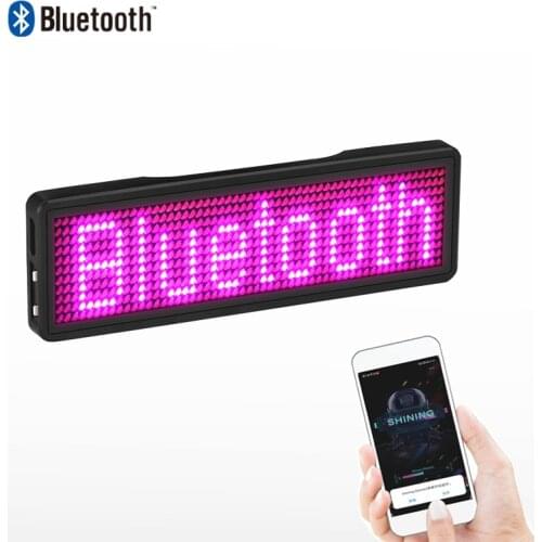 11*55 Pixel Bluetooth programable rolling LED name badge pin for event cafe bar waiter bar restaurant name show