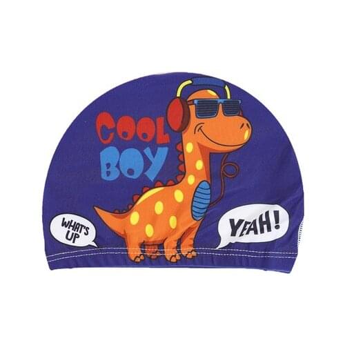 2020 Kids Swimming Cap Swim Pool Beach Protect Ears Hair Fabric Cartoon Bathing Hat For Boys Child Girls Swim Cap