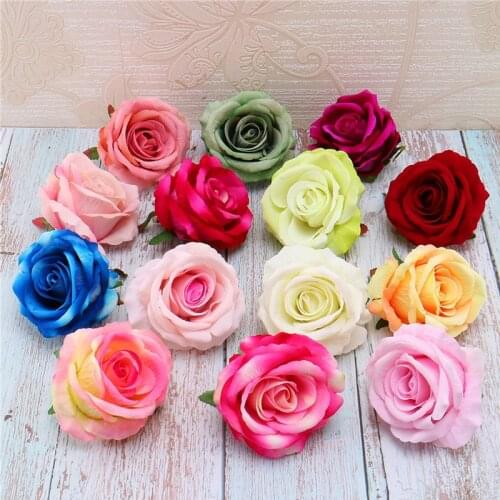 3pcs High-grade Flannel 9cm Rose Flower Head Artificial Flower Wedding Party Decoration Accessories Valentines Day Home Decor