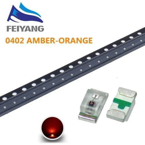 3000pcs SMD SMT 0402 Ultra Bright Orange/Amber LED lamp light 600-610NM 1005 Amber color 1.0*0.5*0.35mm