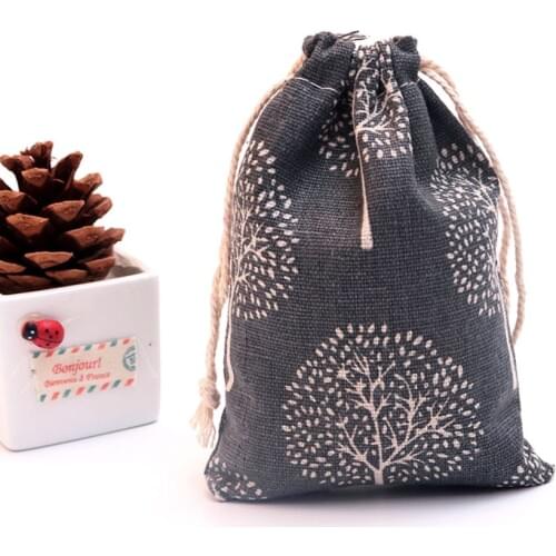 50pcs/lot Small Cotton Bags 9x12cm Linen Drawstring Gift Bag Muslin Pouch Bracelet Candy Jewelry Packaging Bags Pouches