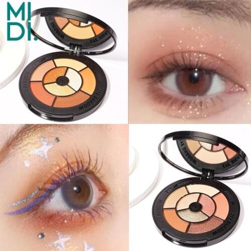8 IN 1 Eyeshadow Palette Vintage Nude Lasting Waterproof Eye Pigment Matte Shimmer Shine Natural Eye Shadow Powder Face Cosmetic