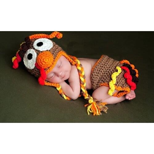 Free shipping,Baby crochet Turkey Hat & Diaper Cover Set - Crochet Boy Girl Costume Thanksgiving Gift,100% handmade
