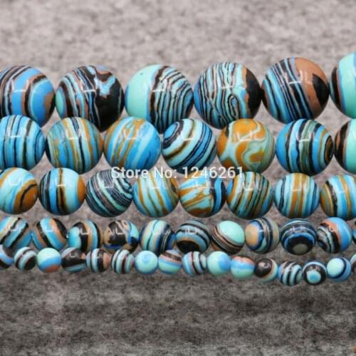 4 6 8 10 12mm Accessories Jewelry Blue Stripe Turkey Stone DIY Loose Round Fashion Beads Ball Howlite 15inch Mothers Day Gifts