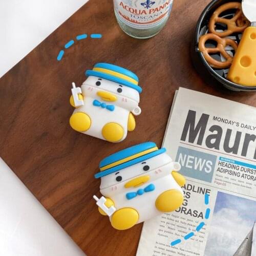 3D Calling Duck Earphone Cover Case for Airpods 1 2 Pro Cartoon Cute Headphone Protective Charging Box for Airpods Pro Case