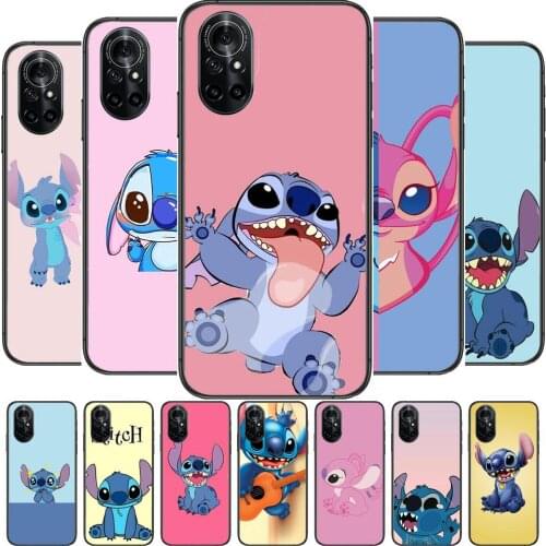 Stitch Clear Phone Case For Huawei Honor 20 10 9 8A 7 5T X Pro Lite 5G Black Etui Coque Hoesjes Comic Fash design