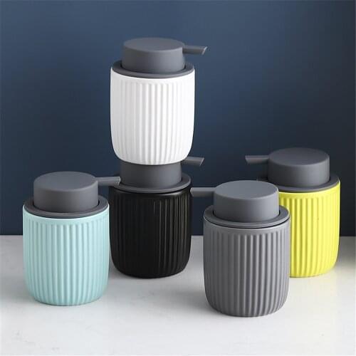 320ml Soap Dispenser Bathroom Empty Ceramic Bottle for Hair Conditioner Hand Wash Refill Press Sub-bottle Shampoo Bottles