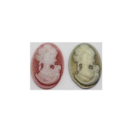 20 Mixed Color Beautiful Lady Woman Oval Flatback Resin Cameo Cabochon 20X30mm