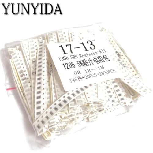 1206 SMD Resistor KIT DIY kit ,0R,1R~1M 146ValuesX20pcs=2920pcs, free shipping