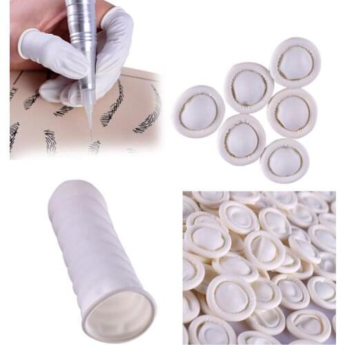 100Pcs Reusable Fingertips Finger Cover Rubber Gloves Anti Static Rubber Finger Cots Off Eyelash Extension Tool Accessories