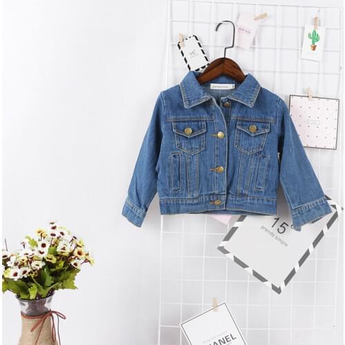 Fashion Causal Toddler Kids Girls Boys Denim Jean Fall Jacket Button Coat Outwear Tops Outwear 1-6Y