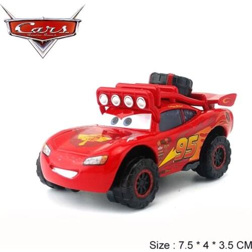 Disney Pixar Cars 2 Red Off-road High Foot Lightning McQueen 1:55 Diecast Metal Alloy Toys Car Boys Birthday Christmas Gifts