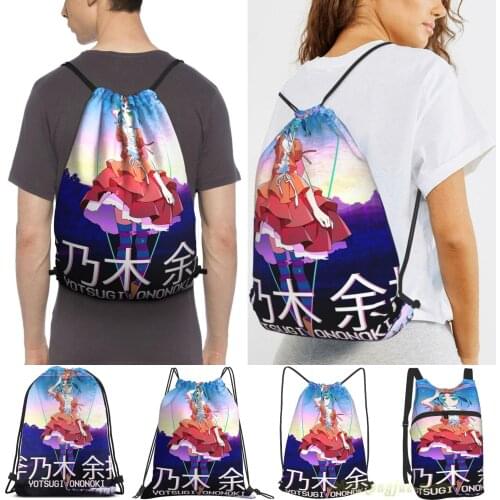 Monogatari - Yotsugi Ononoki Men Outdoor Travel Gym Bag Waterproof Drawstring Backpack Women Fitness Swimming Bag