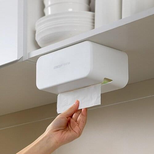 Kitchen Storage Wall-Mounted Multifunctional Tissue Box Home Storage Box Kitchen Toilet Organizer Tissue Holder