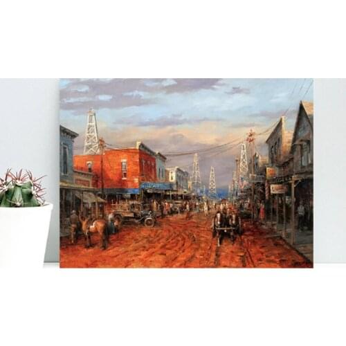 Old Western Landscape Canvas Posters Prints Wall Art Painting Oil Decorative Picture Modern Living Room Home Decoration Artwork