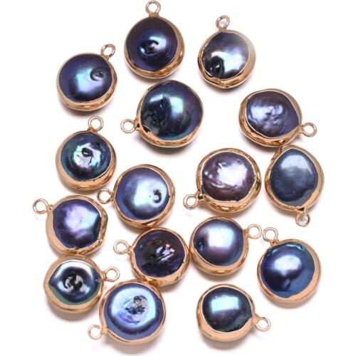 Natural Freshwater Pearl Pendants Round shape Charms Pendants For jewelry making DIY Accessories Fit Necklaces Size 15x20mm