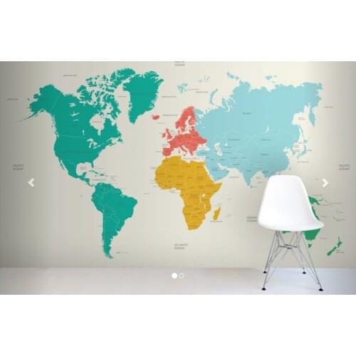 Custom papel de parede infantil, Discovery Map Mural which used for children room living room TV wall vinyl papel DE parede