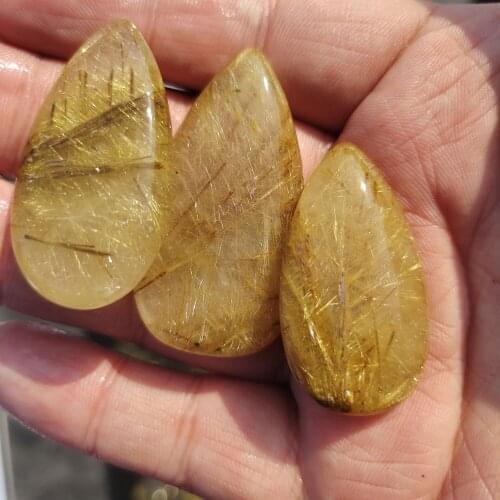 Clear Natural Charming Citrine Yellow Hair Crystal Rutilated Quartz Hairstone Polished Stone Mineral Specimens Home Decor