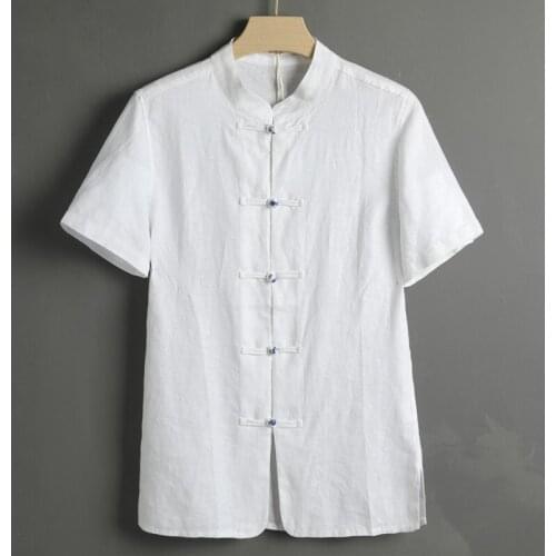 100% Flax Linen Shirt for Man Broadcloth Breathable Single Breasted Mens T-shirts Luxury Summer Short Sleeves Shirt for Men