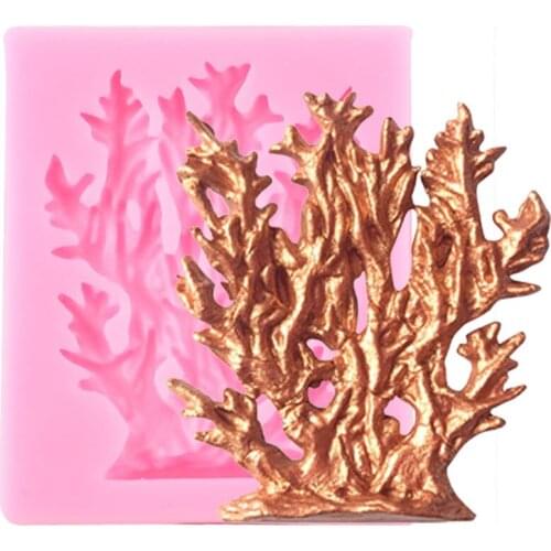 Sea Coral Silicone Mold DIY Party Cake Decorating Tools Cupcake Topper Fondant Molds Chocolate Moulds Candy Clay Resin Mould
