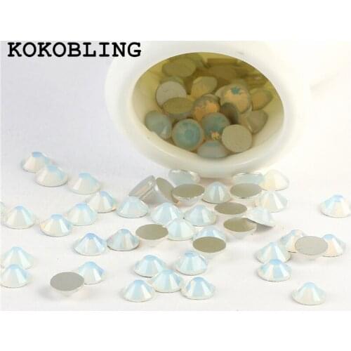 Ss3 -ss30 Flat Back Best Crystal White Opal ( 3d Nail Art decorations ) Non Hot Fix Glue on rhinestones for nails diy