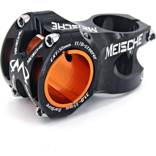 MEISCHE Ultralight 0 Degree Rise DH AM Enduro Stem MTB Stem 50mm CNC 35mm 31.8mm Handlebar Bicycle 28.6mm Mountain Short Stems