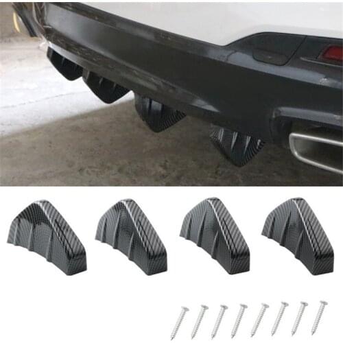 4pcs Universal Car Rear Bumper Cast Shark Spoiler For Citroen C-Quatre C-Triomphe Picasso C1 C2 C3 C4 C4L C5 Elysee/DS-series