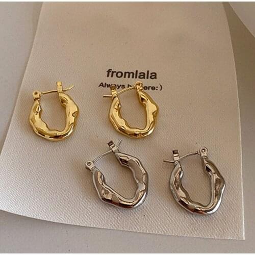 Vintage Gold Silver Color Irregular Hollow Circle Loop Earrings for Women Girl Ethnic Drop Boho Earring Fashion Jewelry