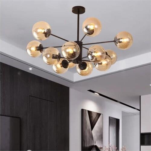 Nordic Living Room Glass Lustre Chandeliers Creative Personality Magic Bean Branch Bedroom Dining Room Ceiling Luminaire Fixture