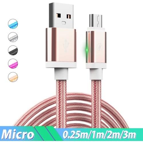 Micro USB Charging Wire Cord Microusb Cable 3m 2m 3 Meter Micro USB Cable 2.4A for Xiaomi Redmi 7 7A 6 6A 5A Note 6 5 4 Pro