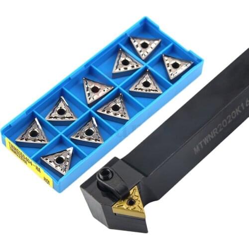 1pc MTWNR1616 2020 2525 High-quality external turning toolholder Shockproof and wear-resistant+10pcs TNMG Carbide CNC insert set