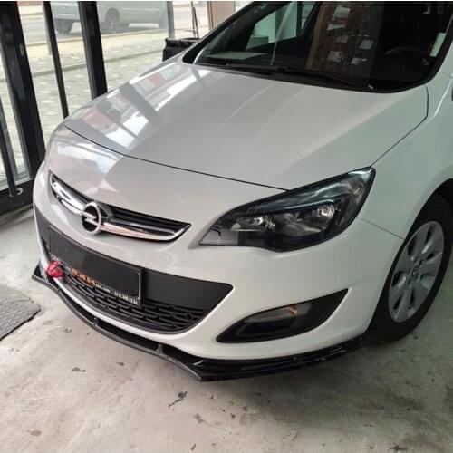 Opel Astra J Front Bumper Lip Attachment Gloss Black 3 Pcs