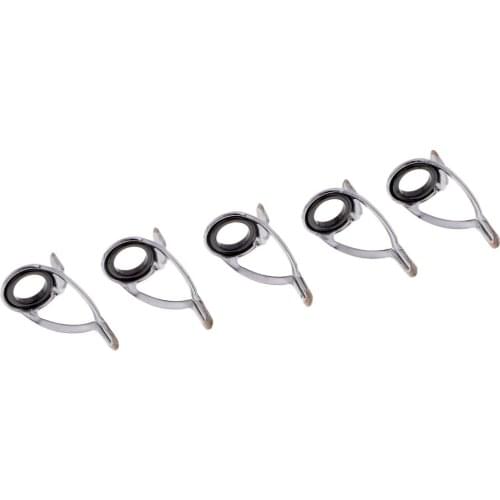 5pc 8# Telescopic Sea Fishing Rod Guides Ring Repair Kit Ceramic Ring Stainless Steel Frame Casting Fishing Accessories Tackles