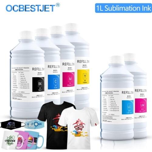 6x1000ml Sublimation Ink For Epson P50 T50 L800 L805 L1300 L1800 R290 R330 PX650 1390 1410 1500 Heat Press Ink Heat Transfer Ink