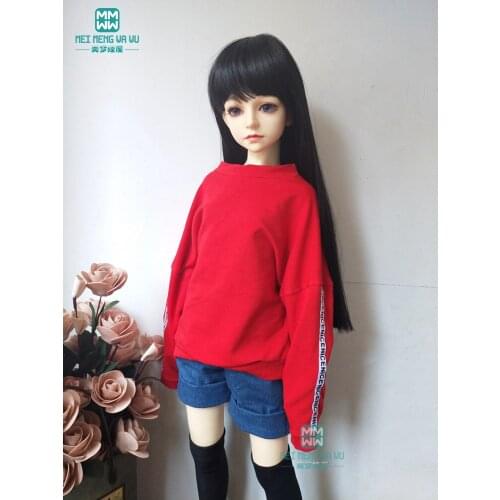 BJD accessories doll clothes fit 60cm 1/3 BJD SD doll fashion casual sweatshirt and denim shorts