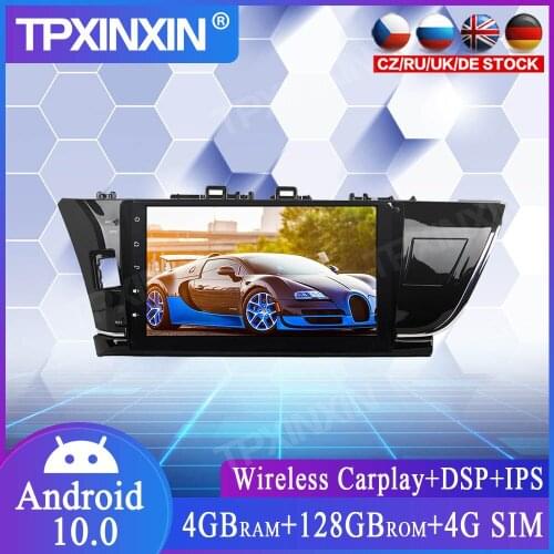 128GB Android 10 For Toyota Corolla 2014-2015 Car Multimedia Player GPS Navi Head Unit Radio Audio Stereo Tape Recorder Carplay